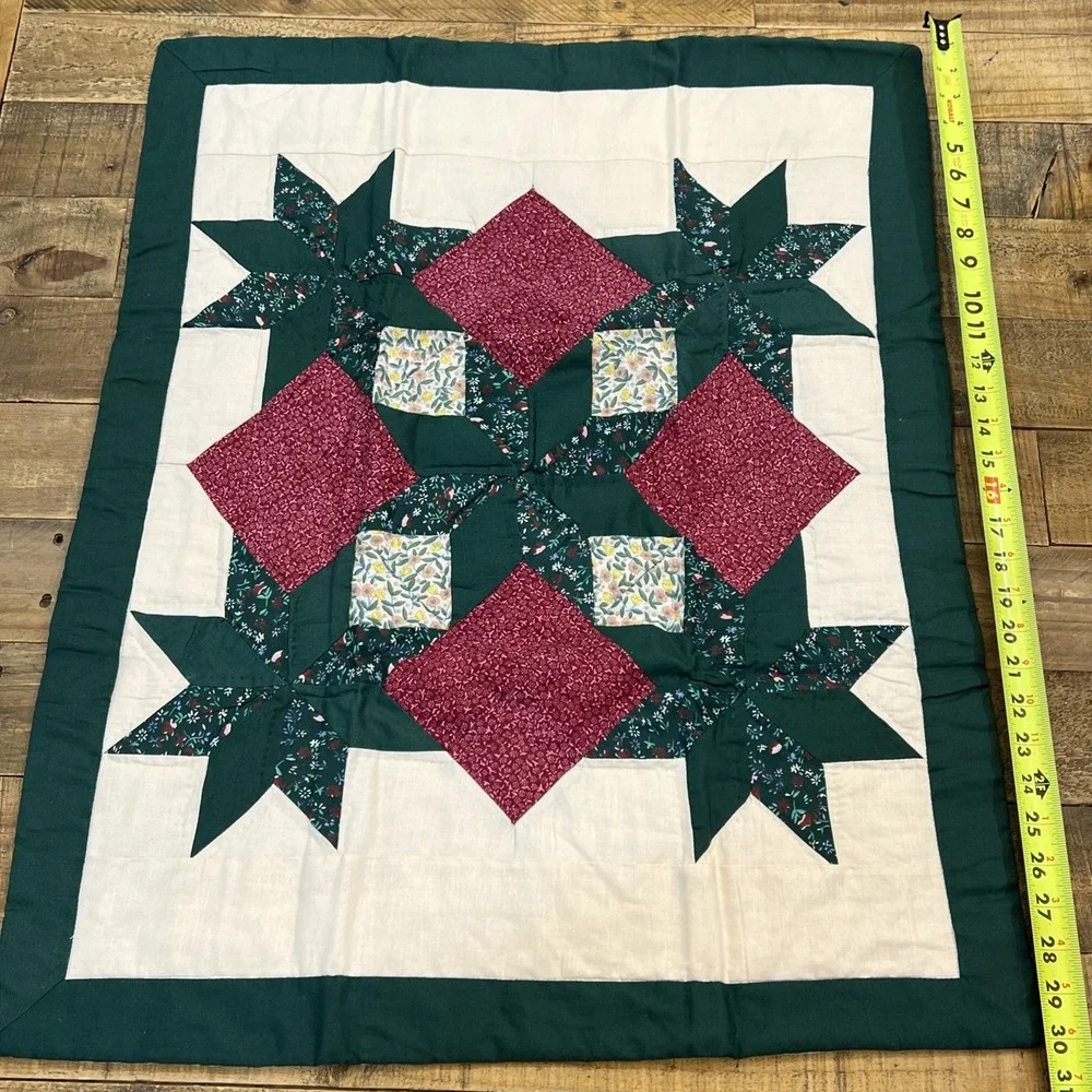 Vintage Patchwork STANDARD Pillow Shams High Country Linen Quilted STAR CROSS X3